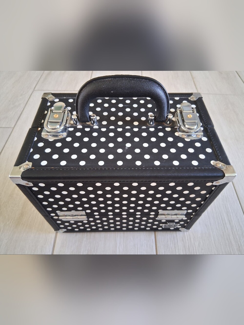Caboodles Black and White Polka Dot Train Case